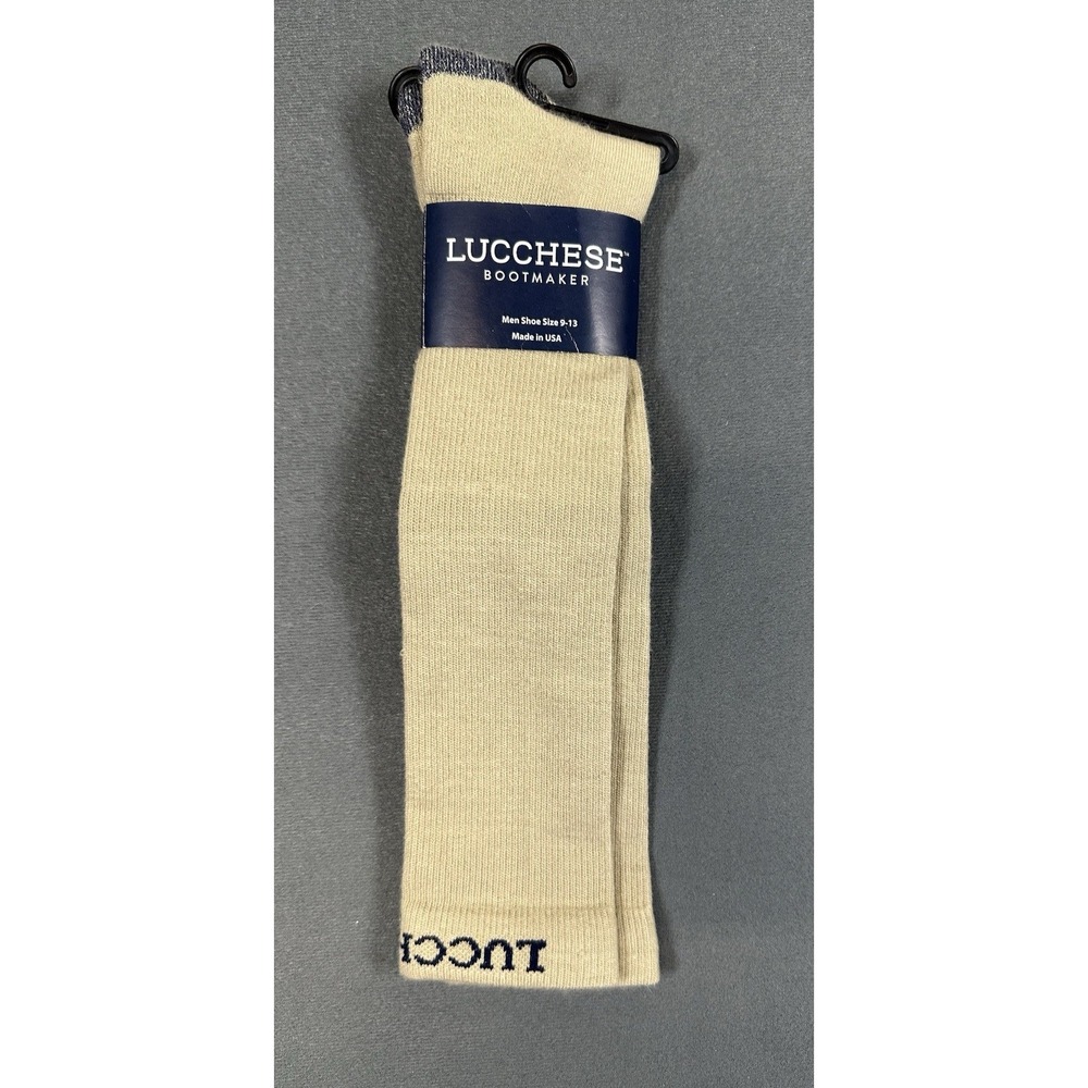 NEW Lucchese Bootmaker Mens Boot Socks Khaki Shoe Size 9-13 NWT